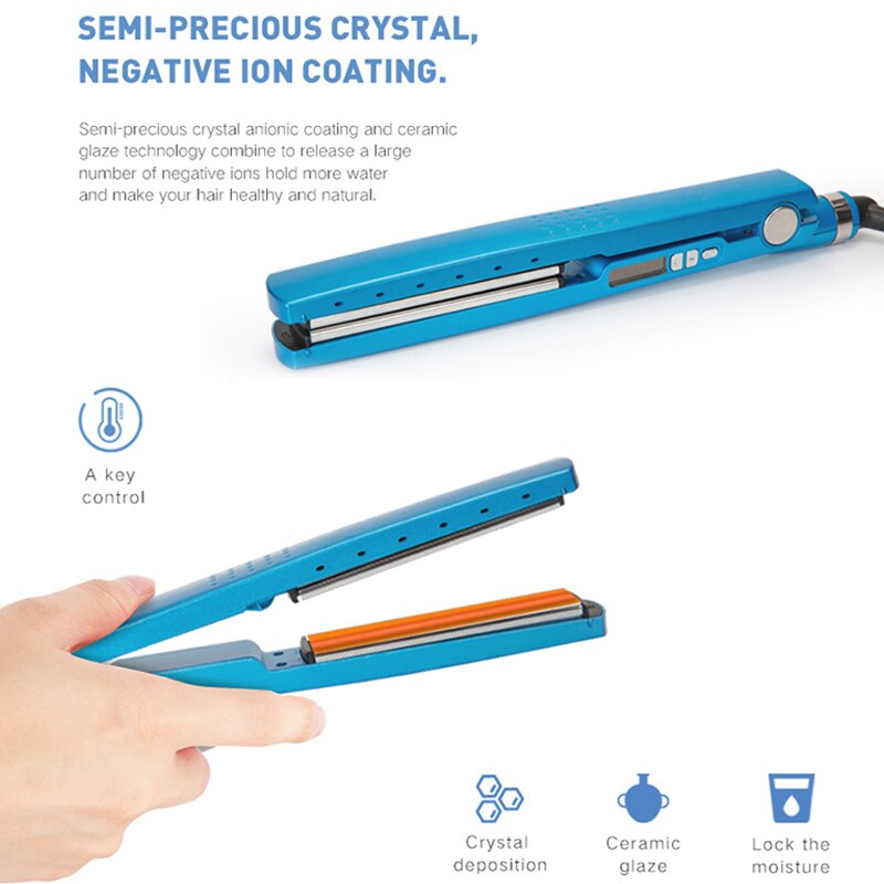Professionele Blue Stijltang Nano Titanium Plaat Stijltangen Elektrische Flat Iron Snelle Verwarming Steil Haar Gereedschap