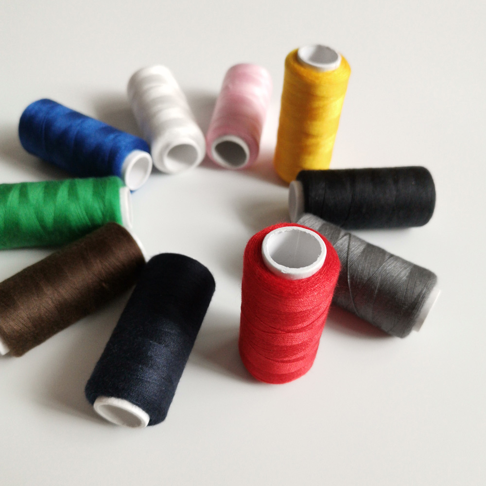 Knitting Thread Polyester Sewing Thread 10 Rolls/Box Colorful White Black Thread DIY Apparel Sewing Accessories