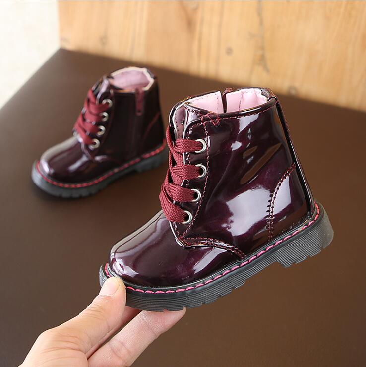 Glanzende lakleren peutermeisjeslaarzen lente herfst meisjes martin boots kinder enkellaarsjes meisjes witte sneakers maat 21-30