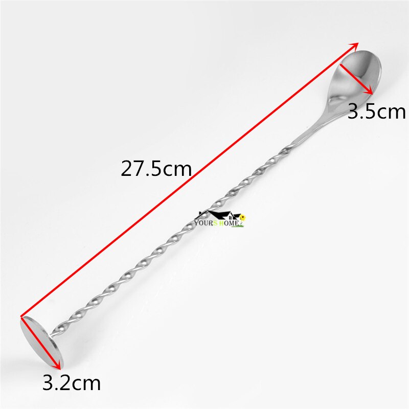 27,5 cm Edelstahl Cocktail Bar Löffel Spirale aufbringen Barware