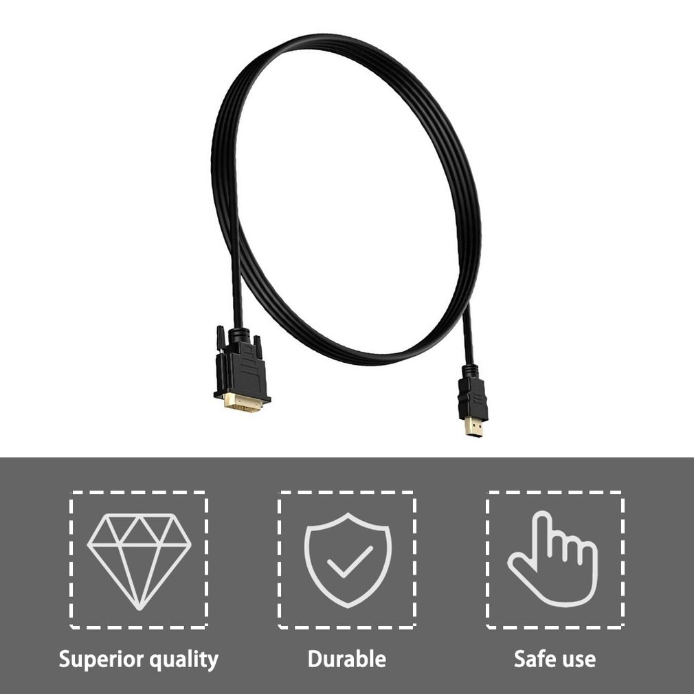 HDMI to DVI-D Adapter Video Cable-HDMI Male to DVI Male to HDMI to DVI Cable 1080p High Resolution LCD and LED Monitors