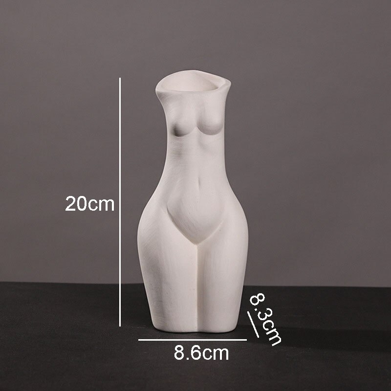 Nordiske nøgenfigurer vase menneskelig krop keramiske vaser buste karakter plantekrukker dekorativt blomsterarrangement boligindretning moderne: B