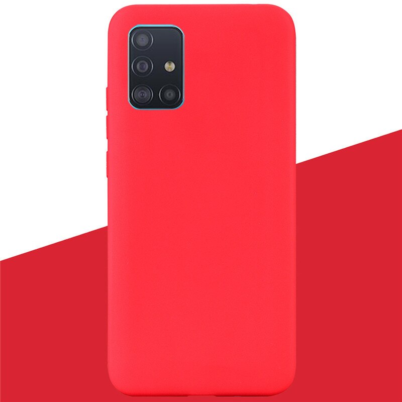 Silikon Fall Für Samsung Galaxy A71 Fall Candy Farbe Zurück Abdeckung Weiche TPU Fall Für Samsung Galaxy A 71 A715F stoßstange Coque Fundas: 3 Red