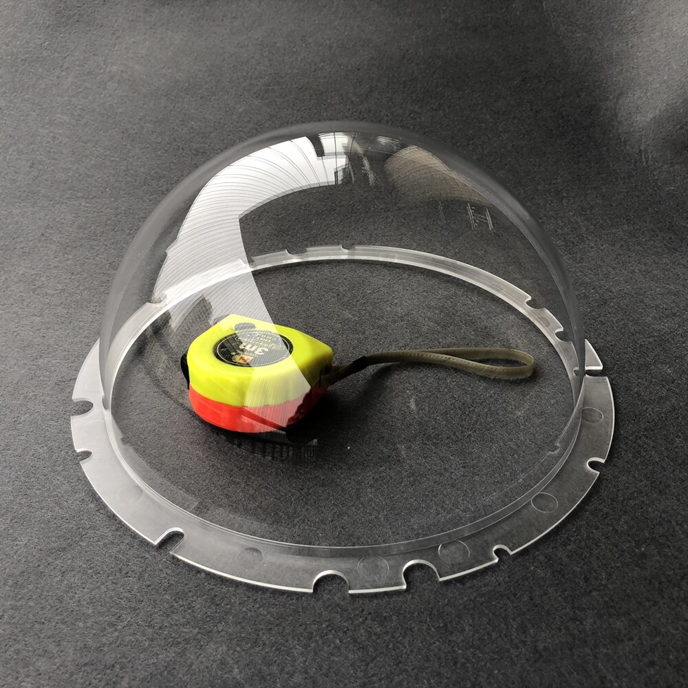 9 Inch Security CCTV Camera Dome Protector Housing Acrylic/PC Crystal Clear Optical Plastic Hemisphere with Pre-Drilled Holes