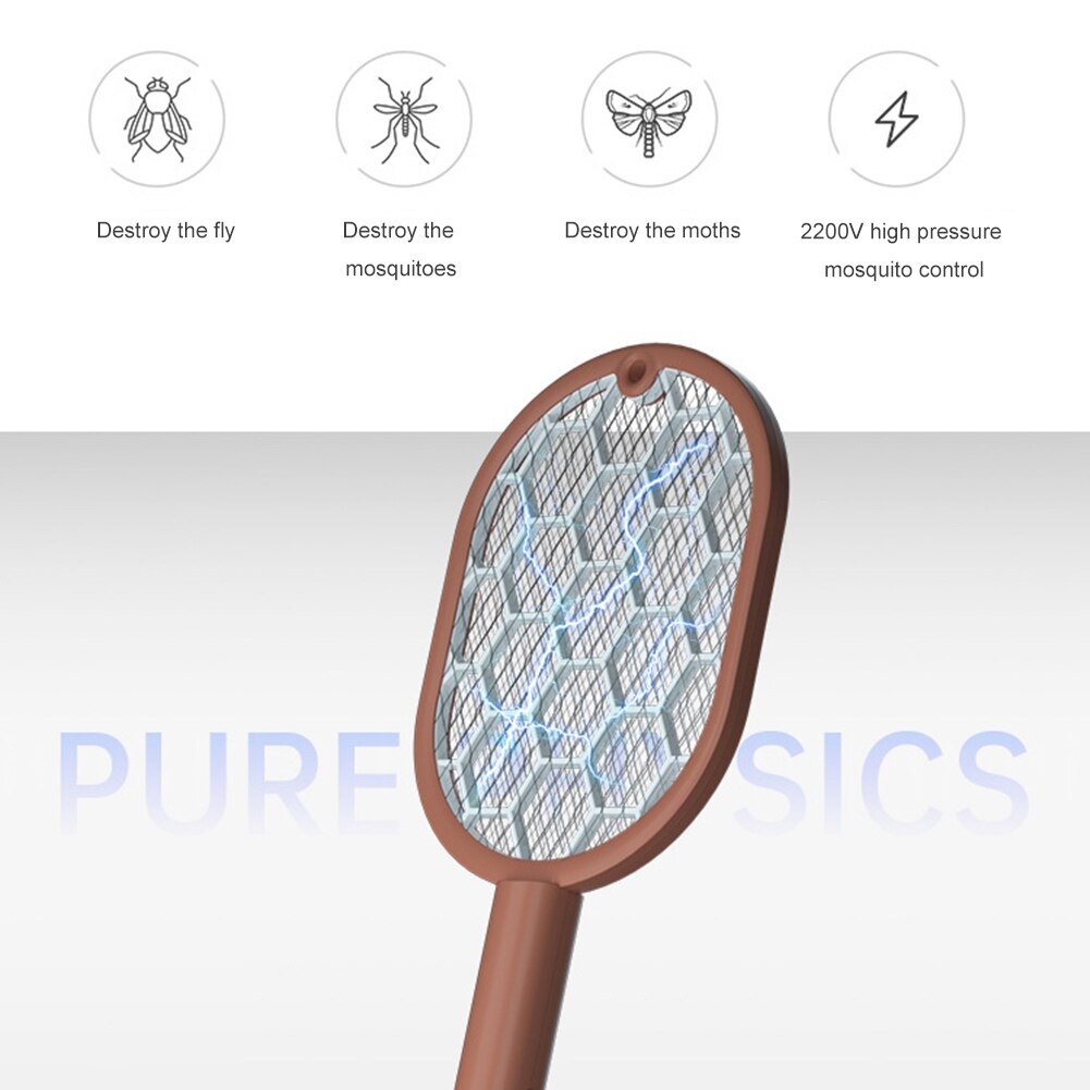 Raquette anti-moustiques électrique, Rechargeable, pour usage domestique, piège à insectes, produit antiparasitaire, 3000V