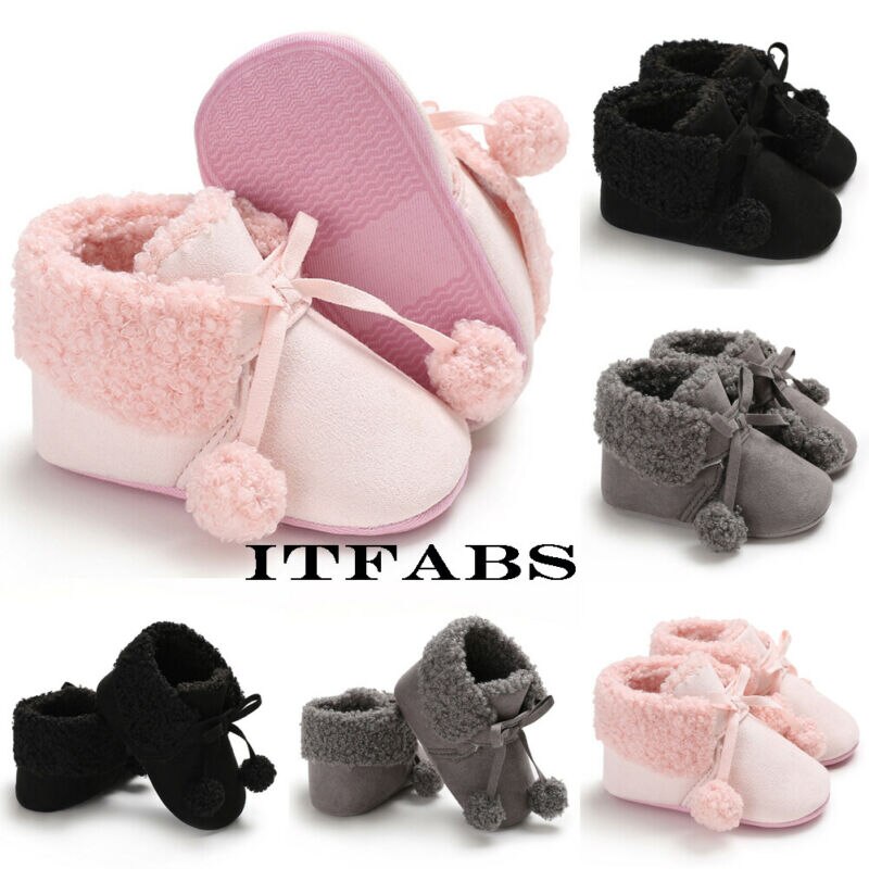 Baby Girl Boy Snow Boots Winter Booties Infant Toddler Newborn Crib Shoes 0-18M