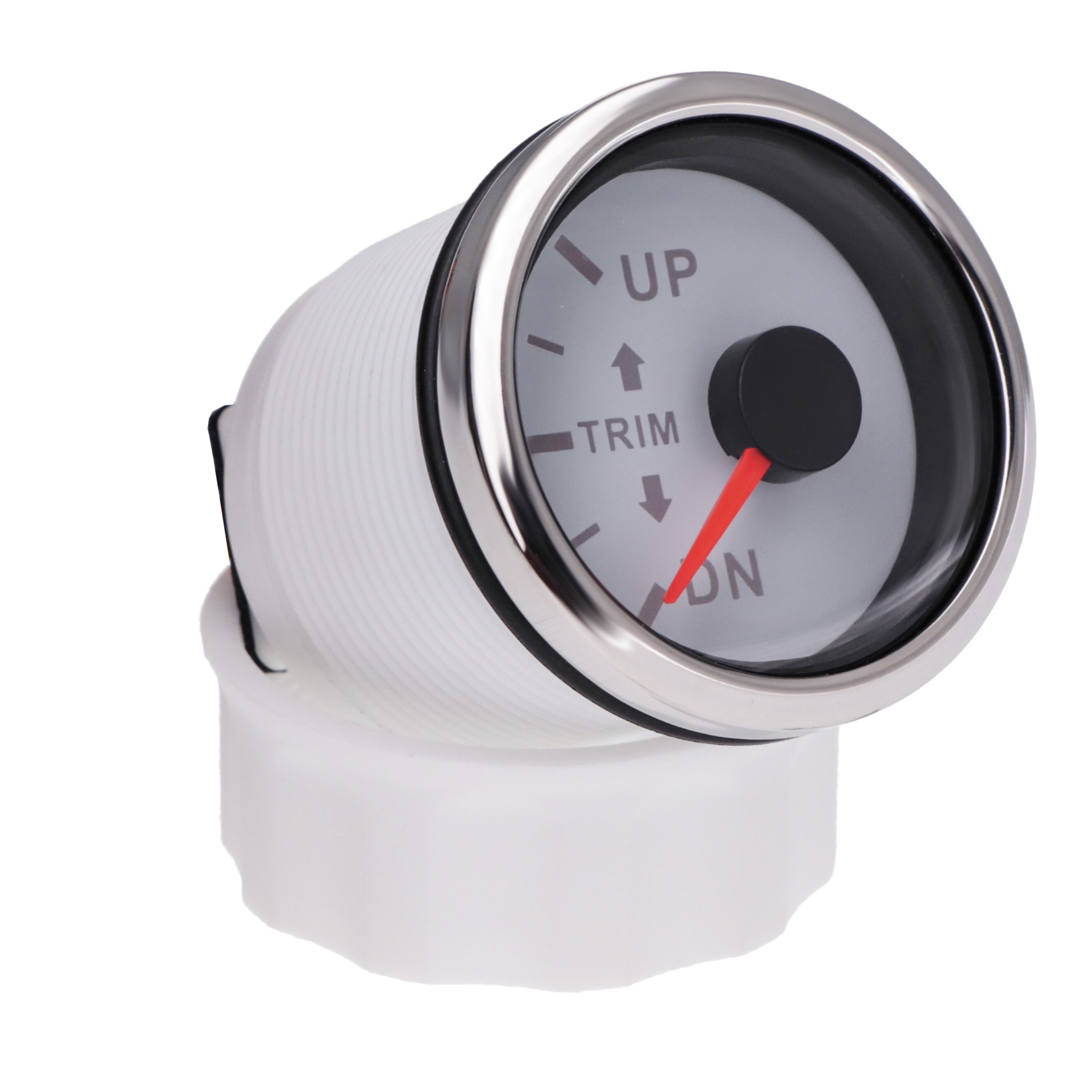 52mm Boat UP-DN Trim Meter Outboard Engine Left Side Trim Gauge 0-190 ohm With Red Backlight 12V/24V