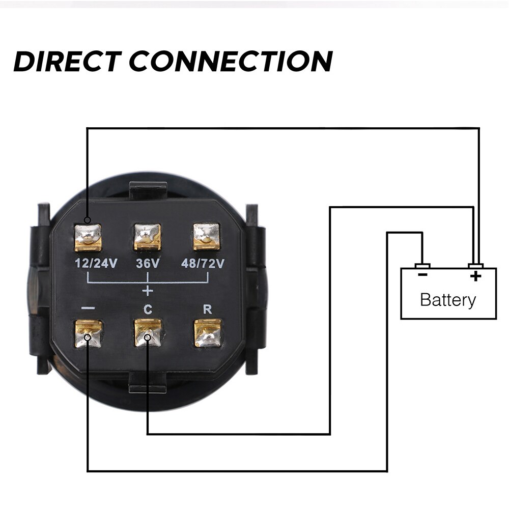 Universal Round LCD Hour Meter With LED Battery Indicator Gauge 12V 24V 36V 48V 72V