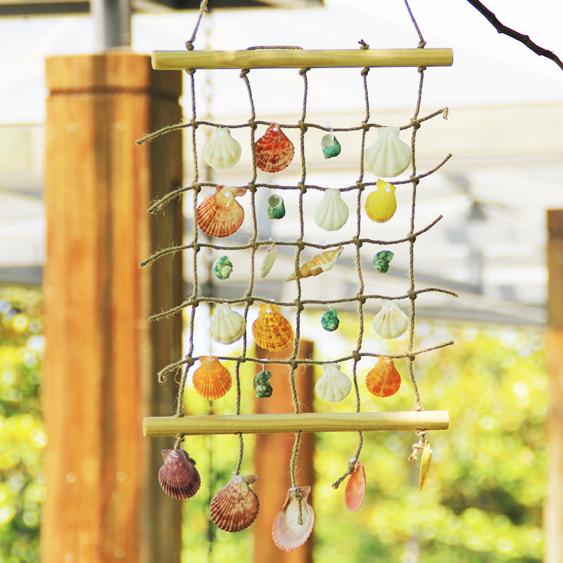 Mediterranean Style Curtain Wall Mural Decoration Natural Sea Shells Marine Bar Ornament Zakka Home Decor