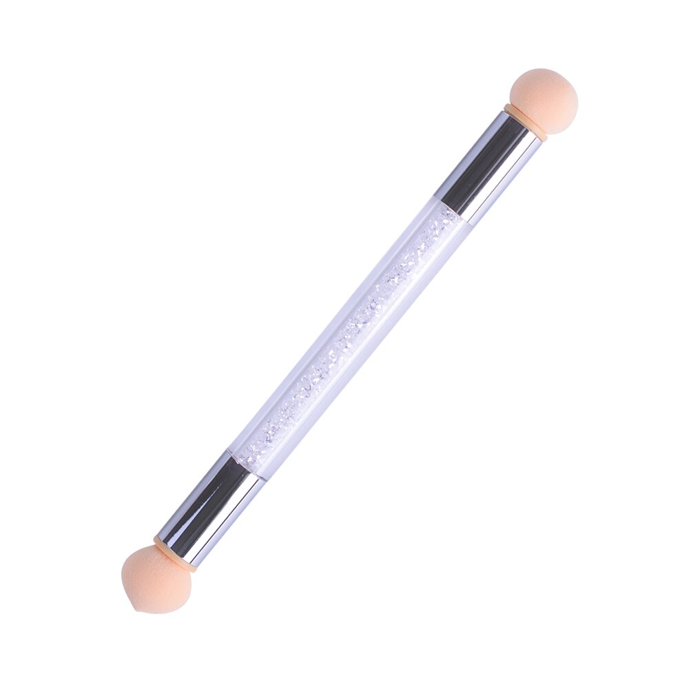 Full Beauty cepillo para uñas con gradiente de puntilla, esponja redonda para cabeza puntiaguda, accesorios para manicura artística con pintura de colores para recoger diamantes de imitación CH023: W