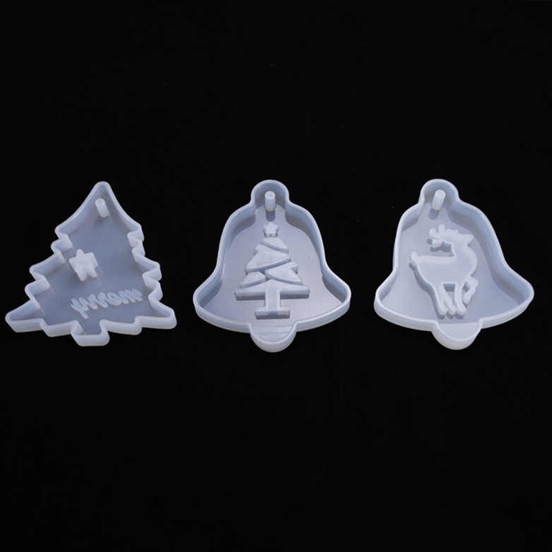 3 Stuks Diy Kristal Epoxyhars Mal Voor Kerstboom Opknoping Elanden Decoratieve Zak Hars Taart Decoreren Siliconen Mal
