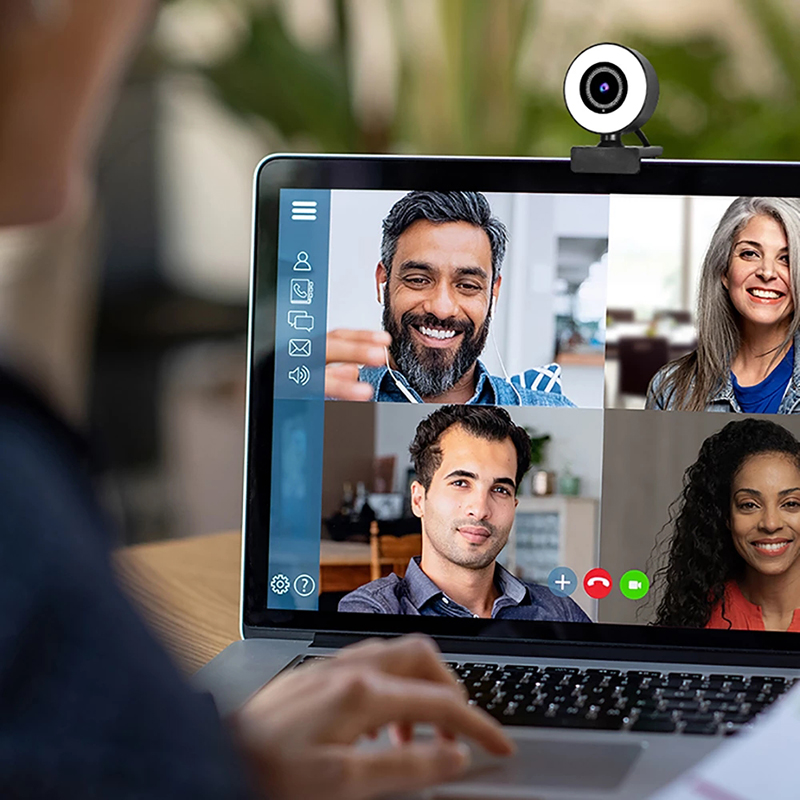 1080P HD Webcam with Ring Fill Light for Laptop PC Computer Live Broadcast Camera Video Web Camera Microphone Web Cam