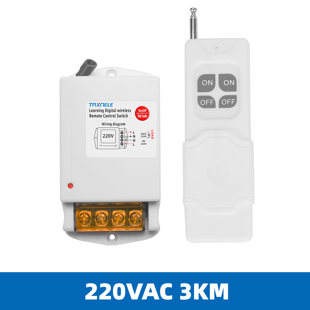 220V 380V Wasserpumpe drahtlose industrielle Fernbedienung Schalter intelligente Hochleistungs-Haushalts drahtlose elektrische Schalter: Black