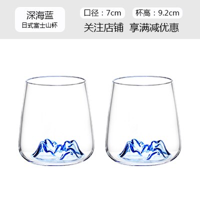 Vasos de cristal de estilo nórdico, vasos dobles transparentes, creativos, aptos para beber, gobetas y Verres, EK50GC: blue 2 pieces