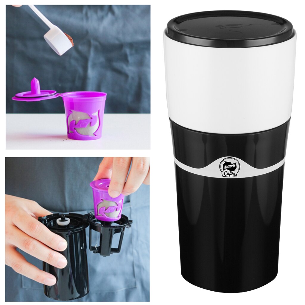 Portable K-Cup Drip Coffee Maker Travel Mug Mini Manual Coffee Machine Small