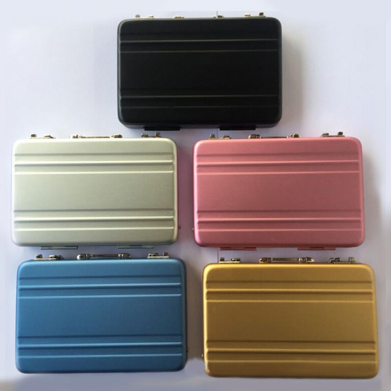 Brand Metal Business ID Credit Card Holder Mini Suitcase Business Bank Card Name Card Holder Box Case Organizer
