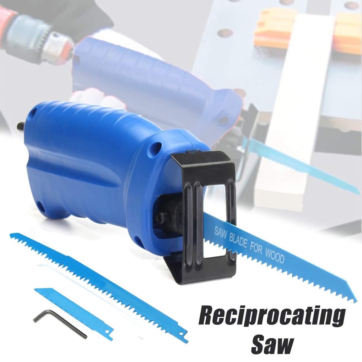 Reciprocating Saw Attachment Convert Adapter For Cordless Electric Power Drill Wood Metal Cutting Trimming Tool