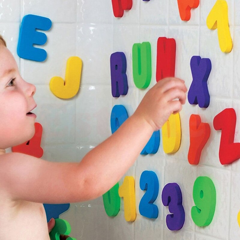 Bathtub Bathroom Education Learning Toys Foam Letters Alphanumeric Total Bubble Stickers Children's Puzzle DIY Toy Set 36Pcs