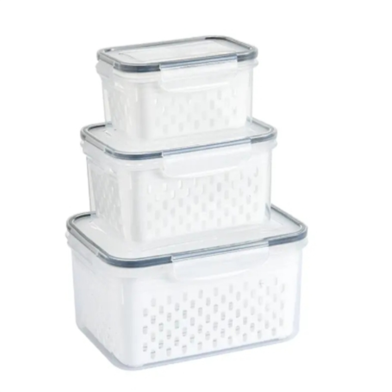 Fruit Storage Containers for Fridge with Removable Colander, Airtight Food Storage Container, Dishwasher Safe Produce Saver Cont: green