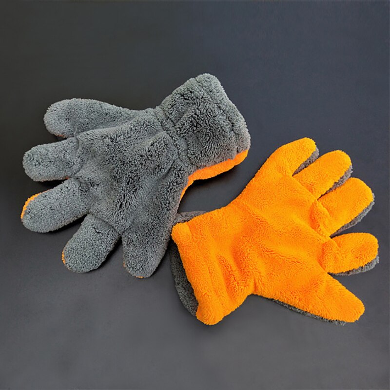 DSMOTEK-gants de nettoyage de voiture épais, 1 pièce, 5 doigts, en molleton de corail, pour lavage de voiture, intérieur épais, 1 pièce