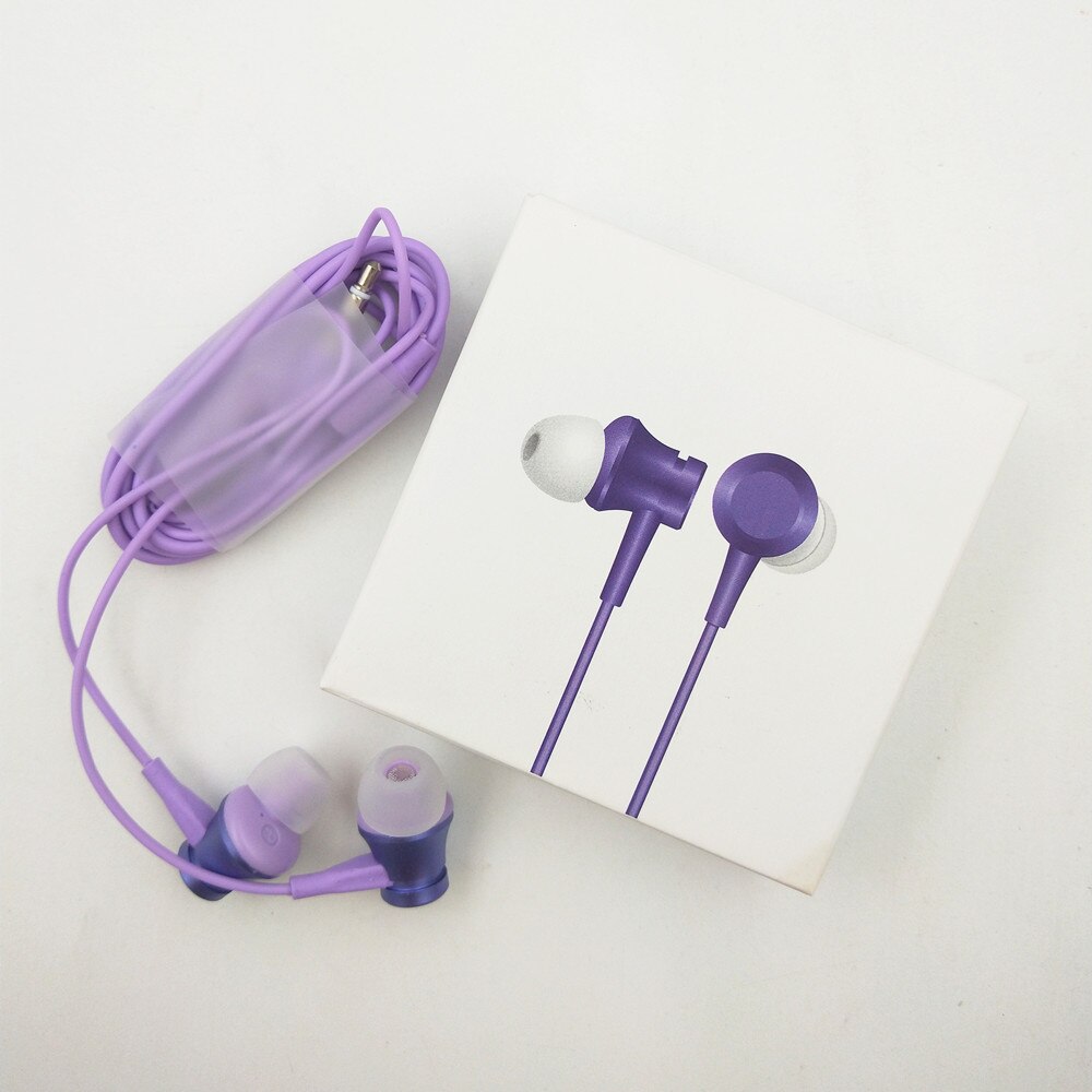 Redmi Note 9 8 Pro Xiaomi 3.5MM Jack Earphone In-ear Piston Fresh Version Headphones with Mic For Mi 10 lite/note 10 Poco X3 M3: Purple 3.5mm Jack