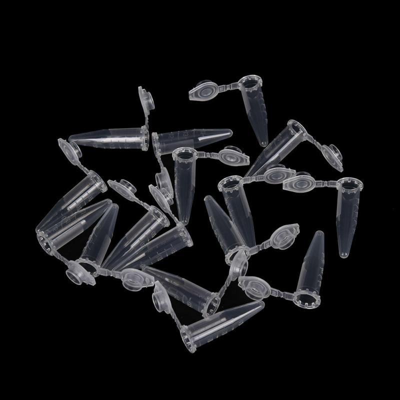Micro tube à essai 0.2-1.5 ml, 50 tubes à essai, récipient en plastique transparent, accessoires de test scientifique de laboratoire