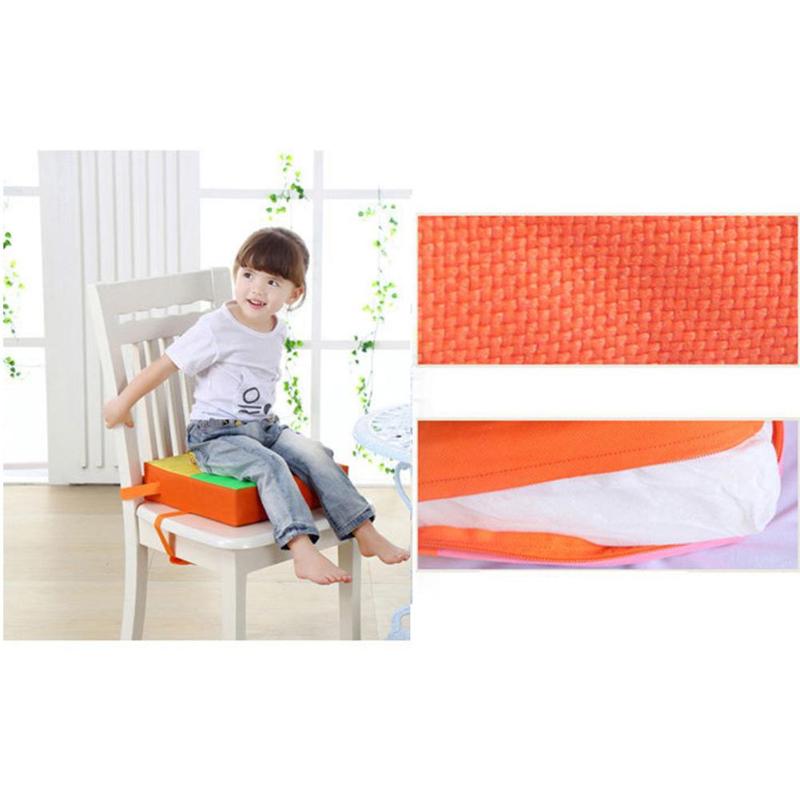 Asiento elevador portátil ajustable para Muebles de bebé, almohadilla para silla aumentada para niños, esponja suave, cojín extraíble para silla de comedor