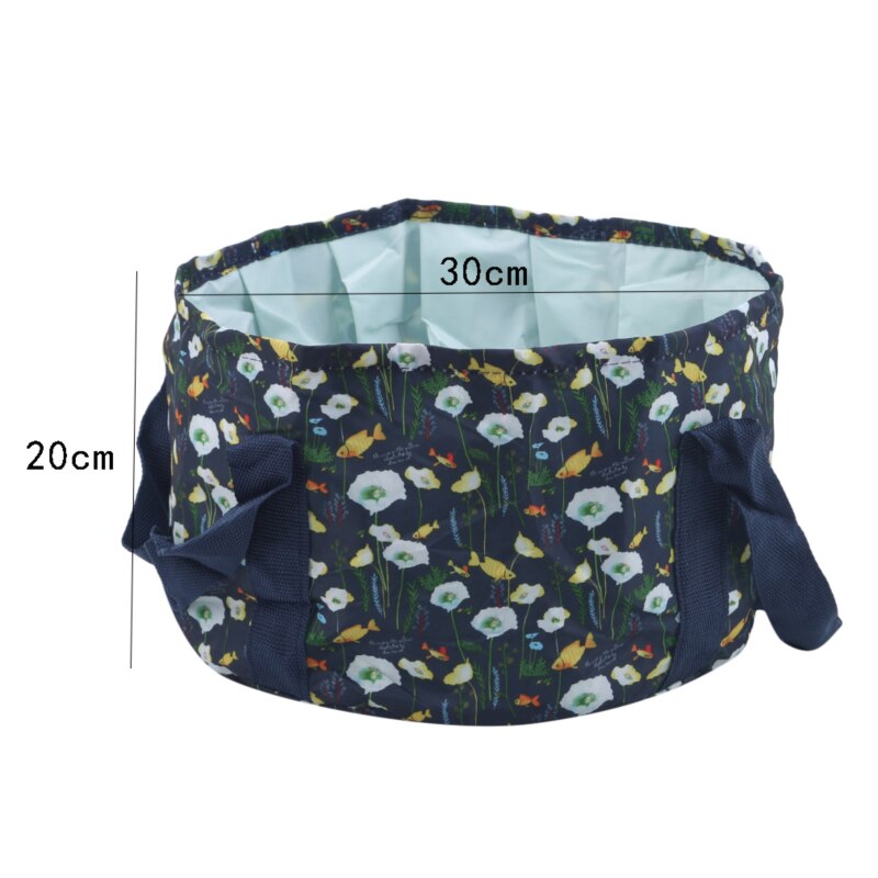 Outdoor Travel Portable Foldable Bubble Basin Camping Washbasin Sink Sink Vegetable Basket Spring Foot Bath Barrel: Navy blue-S