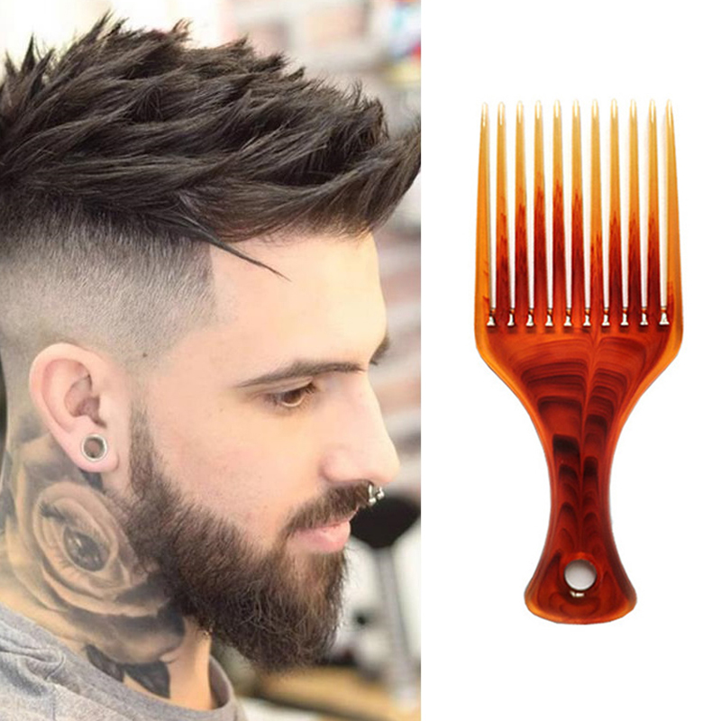 Peine para recoger el cabello, cepillo de dientes anchos, tenedor, cepillo para el cabello, peines de plástico para herramientas de peinado de cabello Afro rizado para mujeres y hombres