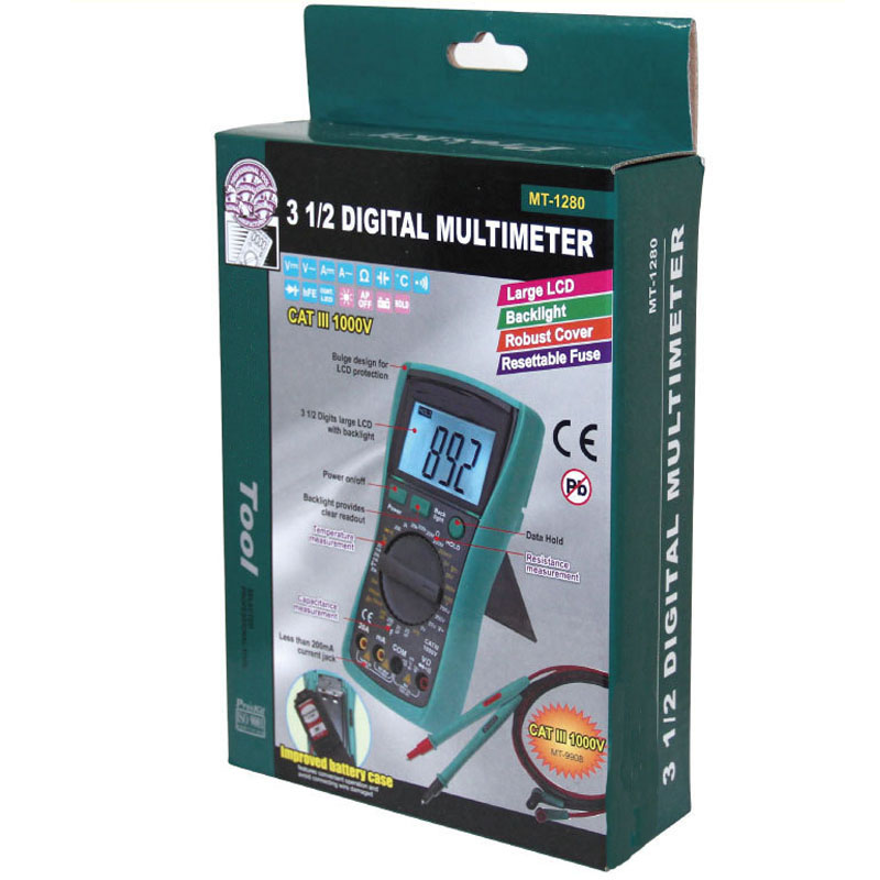 Digital Multimeter Handheld Electric Meter With LCD Display Backlight Portable Measuring Instrument Tester