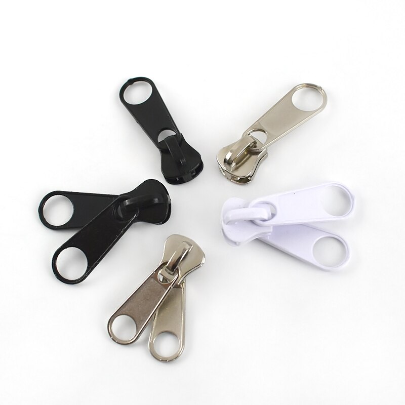 Meetee 5Pcs 10# Double Sided for Resin Zippers Head Zipper Slider Clothes Sewing Zips Puller Replaceable Accessories Repair Zip