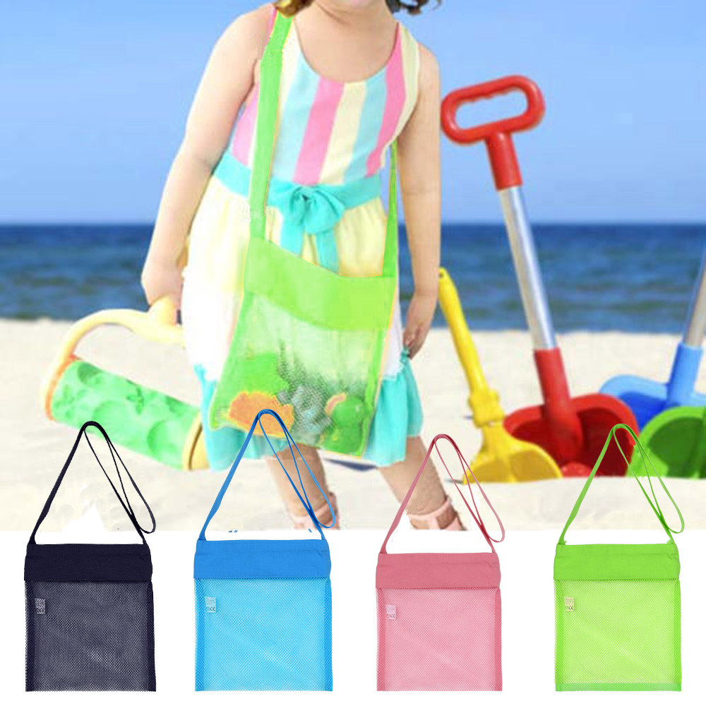 Draagbare Kids Zand Weg Mesh Zwemmen Beach Bag Shell Collectie Zandbak Speelgoed Opslag Verstelbare schouderriem Duurzaam 20