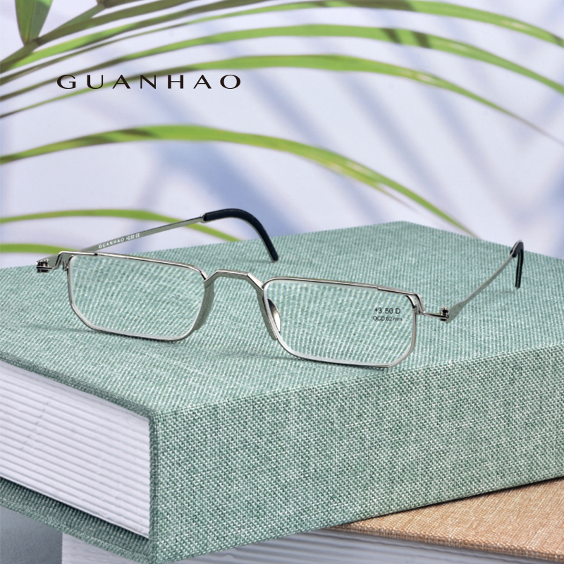 Guanhao Draagbare Leesbril Heren Modieuze Zakelijke Bril Transparante Optische Lichtgewicht Mini Box Verziend Bril