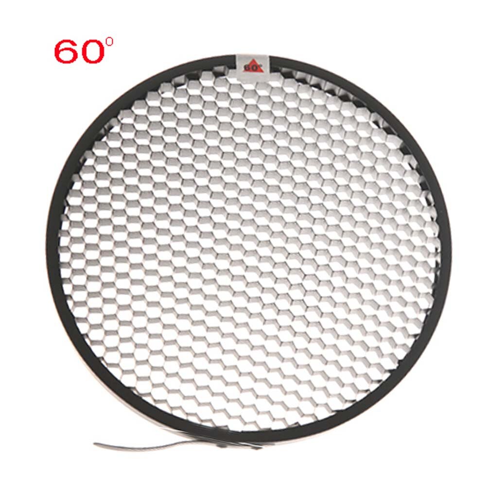 7" 18cm Bowens Standard Reflector Dish 10 20 30 40 50 60 Degree Honeycomb Grid Soft Diffuser Lamp Shade for Strobe Flash Light: 60 Degree Grid