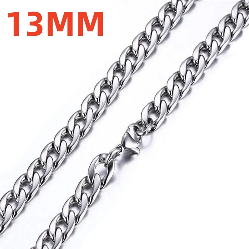 HNSP 3MM-15MM Collana a catena cubana in acciaio inossidabile per uomo Accessori per gioielli da collo maschile