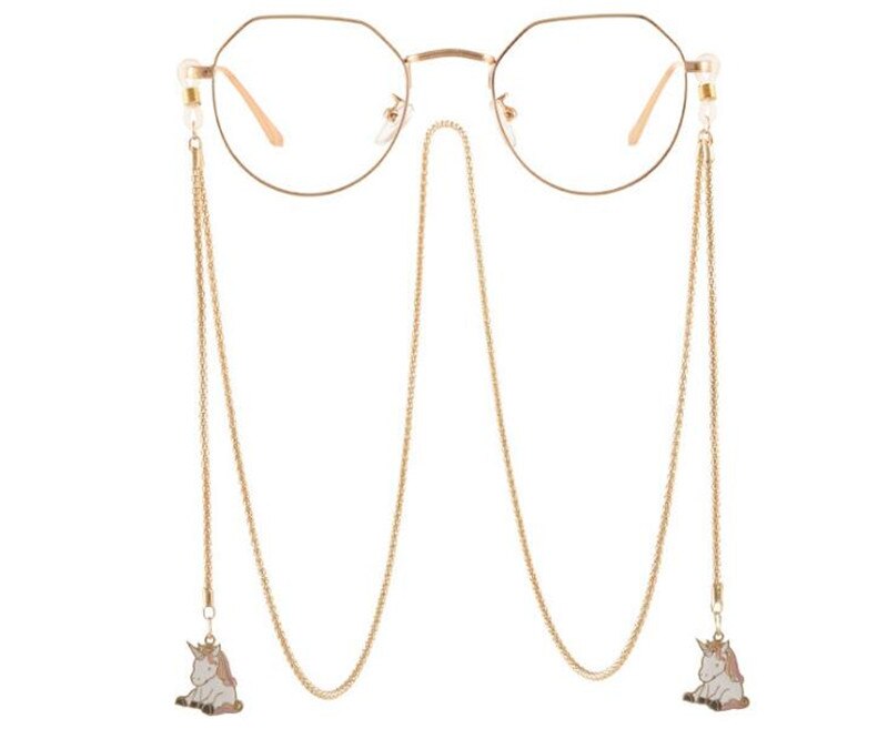 Lolita licorne pendentifs lunettes fille chaîne cos harajuku lunettes D029: Default Title