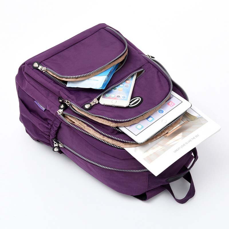 Zaino in Nylon moda donna femminile borsa multi-livello di grande capacità Campus Student School borsa impermeabile Mochila per ragazze Sac