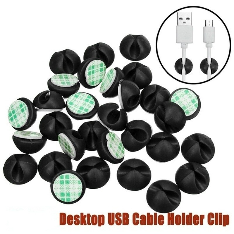 120Pcs Multipurpose Self Adhesive Cable Clip Desk Wall USB Wire Cable Line Fastener Holders Organizer Retainer Clamp Clamps