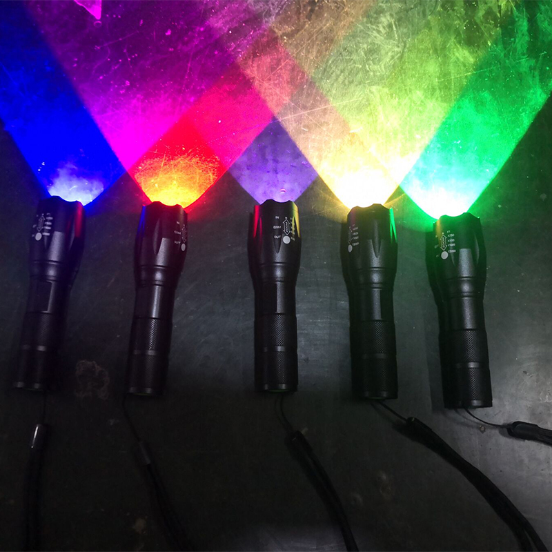 Zhuiguangzhe led-lommelygte ultralys lommelygte  l2/v6 camping 5 switch-tilstande vandtæt zoombar cykellygte bruger 18650 batterier