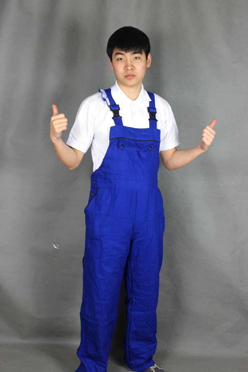 Mænd cargo smækbukser multi lommer bomuldsblanding overalls strop jumpsuits arbejdsuniformer afslappet ærmeløse overalls  p009