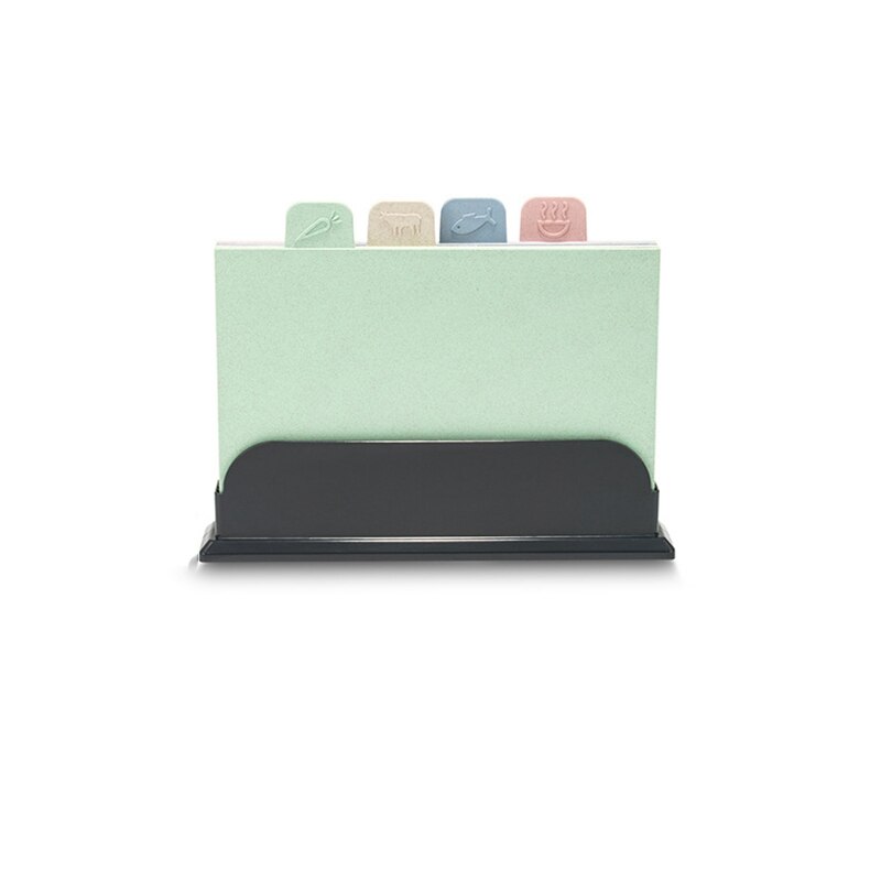 Food Chopping Board Set Block Fruit Multifunction Vegetables Colour Coded Cutting Non Slip Kitchen with Stand: Default Title