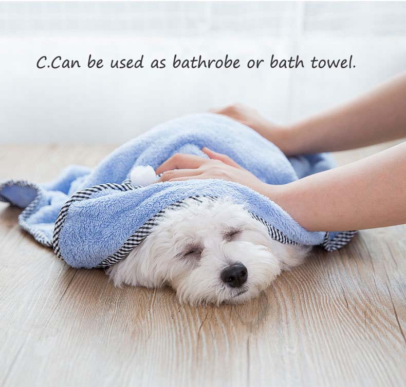 Mykt kjæledyr hund tørkende badehåndkle med hettegensere valp superabsorberende mikrofiber badekåpe teppe rengjøring nødvendig