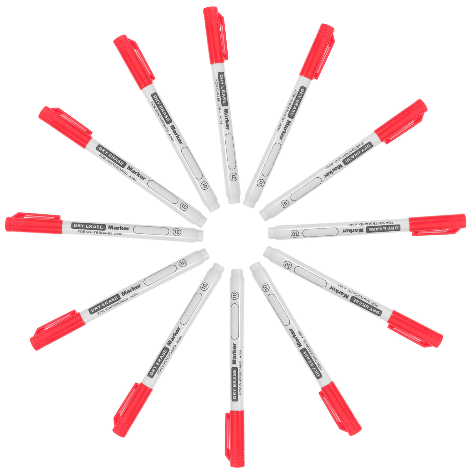 12 Pcs Whiteboard Pen Marker Fine Tip Dry Erase Markers Thin Teacher Student Pens Classroom Writing Supplies Dot Markers School: Red