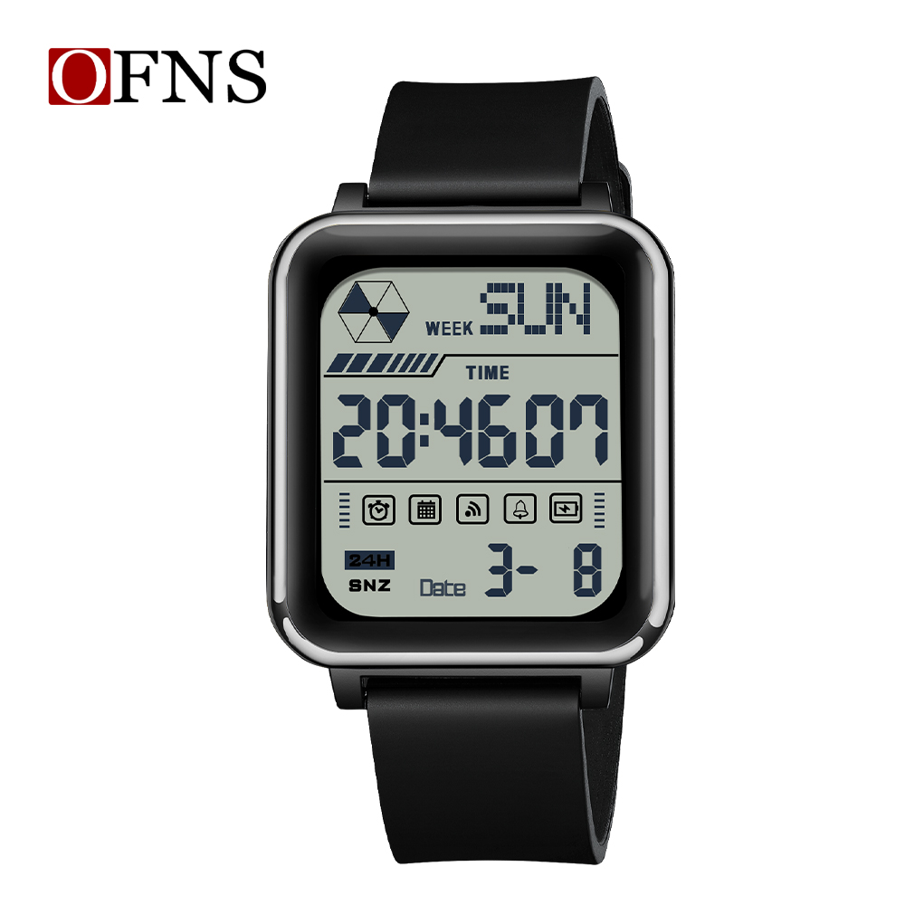OFNS Top 6159 Casual elektronisch herenhorloge Multifunctioneel digitaal nachtlampje Waterdicht en schokbestendig herenhorloge 2024: Rose
