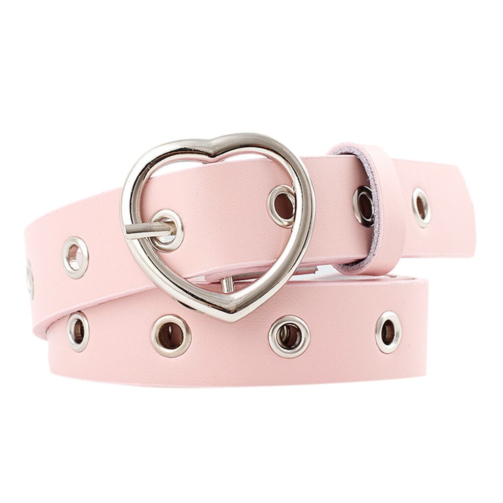 25# Women Man Unisex Vintage Leather Buckle Leisure Belt Trouser Accessories Women's Vintage Pin Buckle Jeans: Pink 