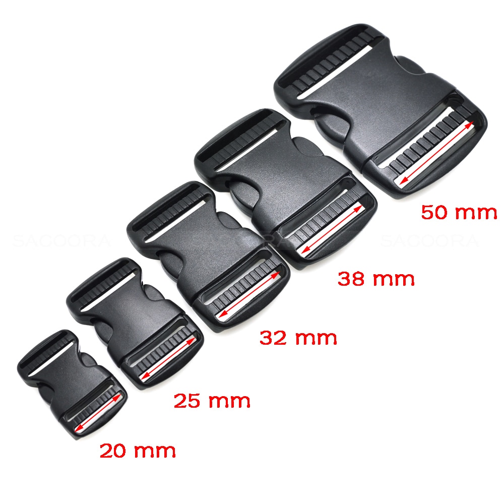 20 Mm 25 Mm 32 Mm ~ 50 Mm Plastic Hardware Dual Verstelbare Zijsluiting Molle Tatical Rugzak Riem zak Onderdelen Strap Webbing
