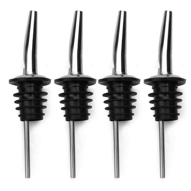10PCS Free Flow Stainless Steel Wine Liquor Bottle Speed Pourers With Tapered Spout Portable Kitchen Bar Accessories Bar Tools: 4pcs