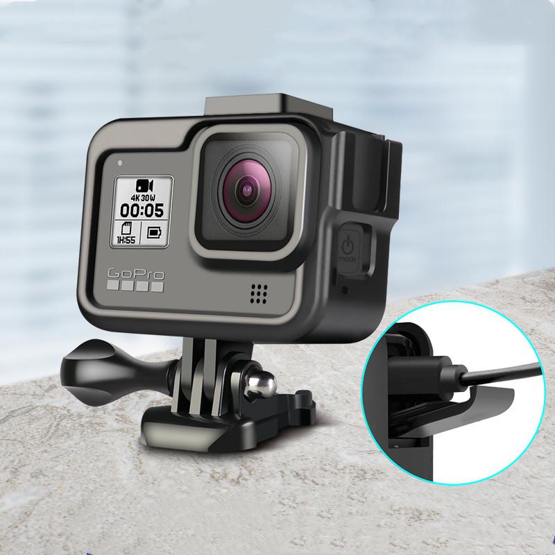 BEESCLOVER Behuizing Shell Full Body Bescherming Aluminium Metal Case Camera Beschermende Frame voor Gopro Hero 8 Zwart Action r60