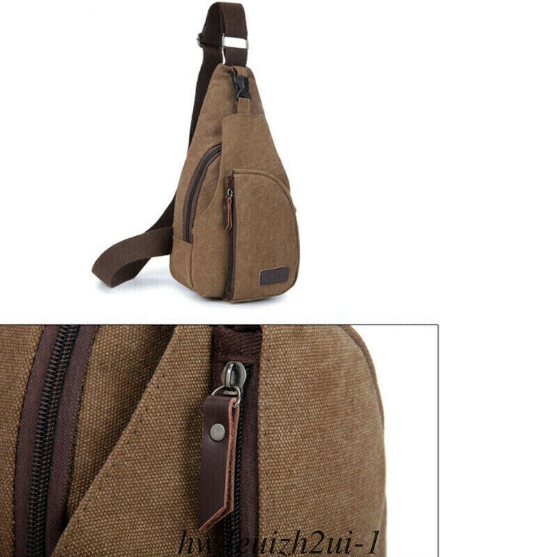 Merk heren vintage canvas leren tas schoudertas borsttas crossbody schoudertas borst fiets dagelijks reizen