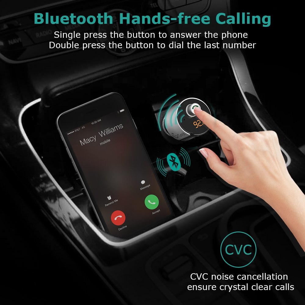 1 pcs Transmitter 12-24v Bluetooth car transmitter LED Display